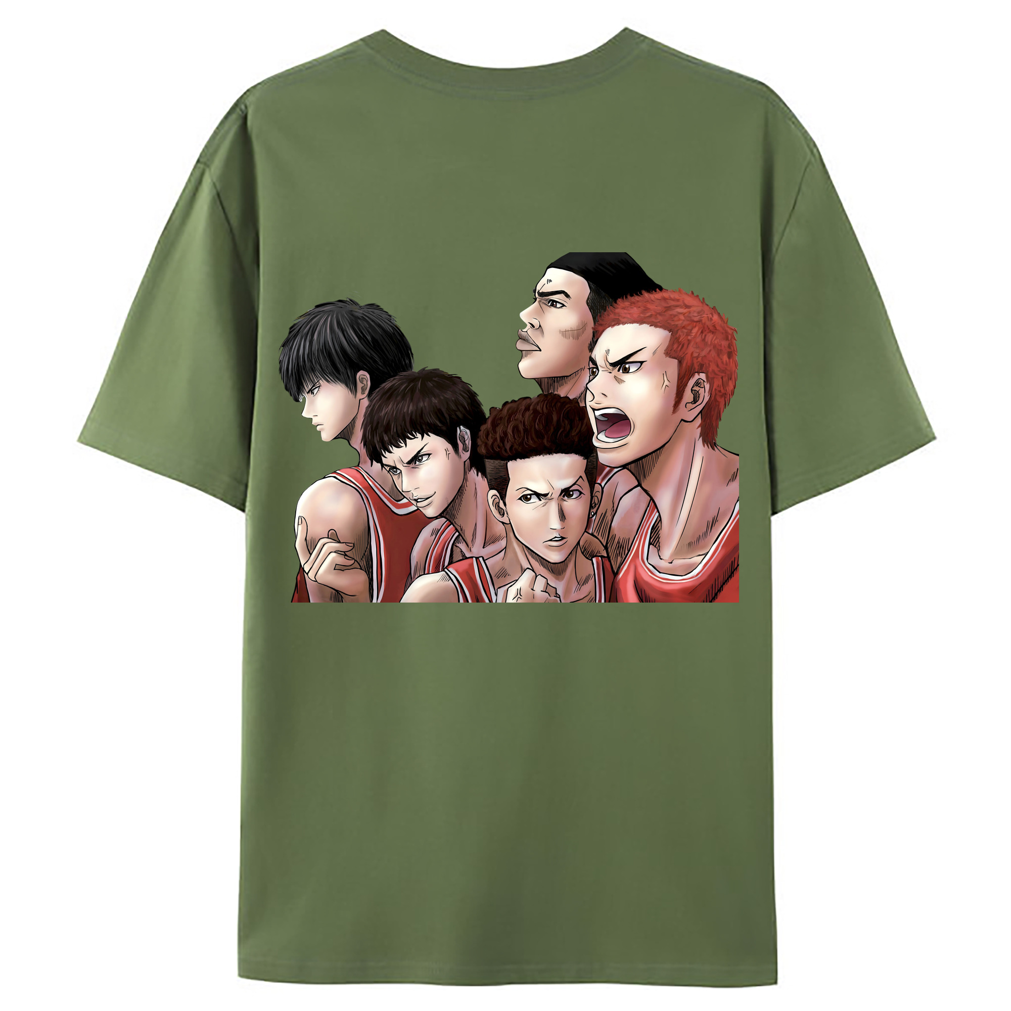 （画像用） SLAM DUNK／スラムダンク 綿100％ メンズ半袖Tシャツ（バックプリント） 通気性